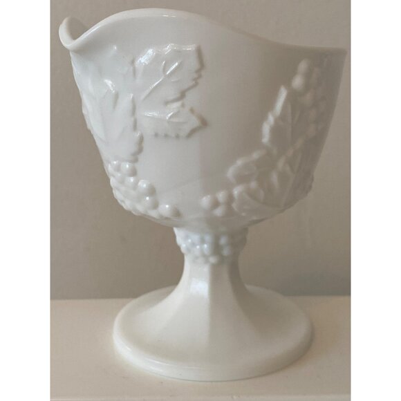 White Milk Glass Creamer Stem Replacement Vintage - Picture 4 of 16